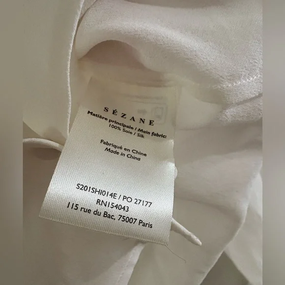 Sezane Florence Shirt in Ecru - Size 40, US 8 - NWT - Picture 9 of 12